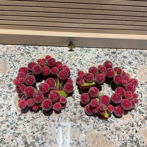 Vintage Pottery Barn Candle Rings, pair